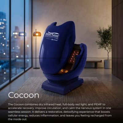 Cocoon wellness pod at BlueSage Longevity Labs®